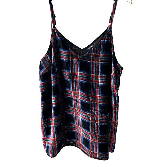 Torrid Plaid Velvet Tank Top Size 3x Cami Tartan Print Holidays Preppy Christmas - Picture 2 of 8